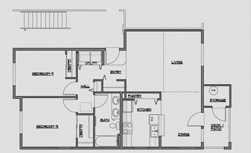 2 Bed 1 Bath H-202 floor plan
